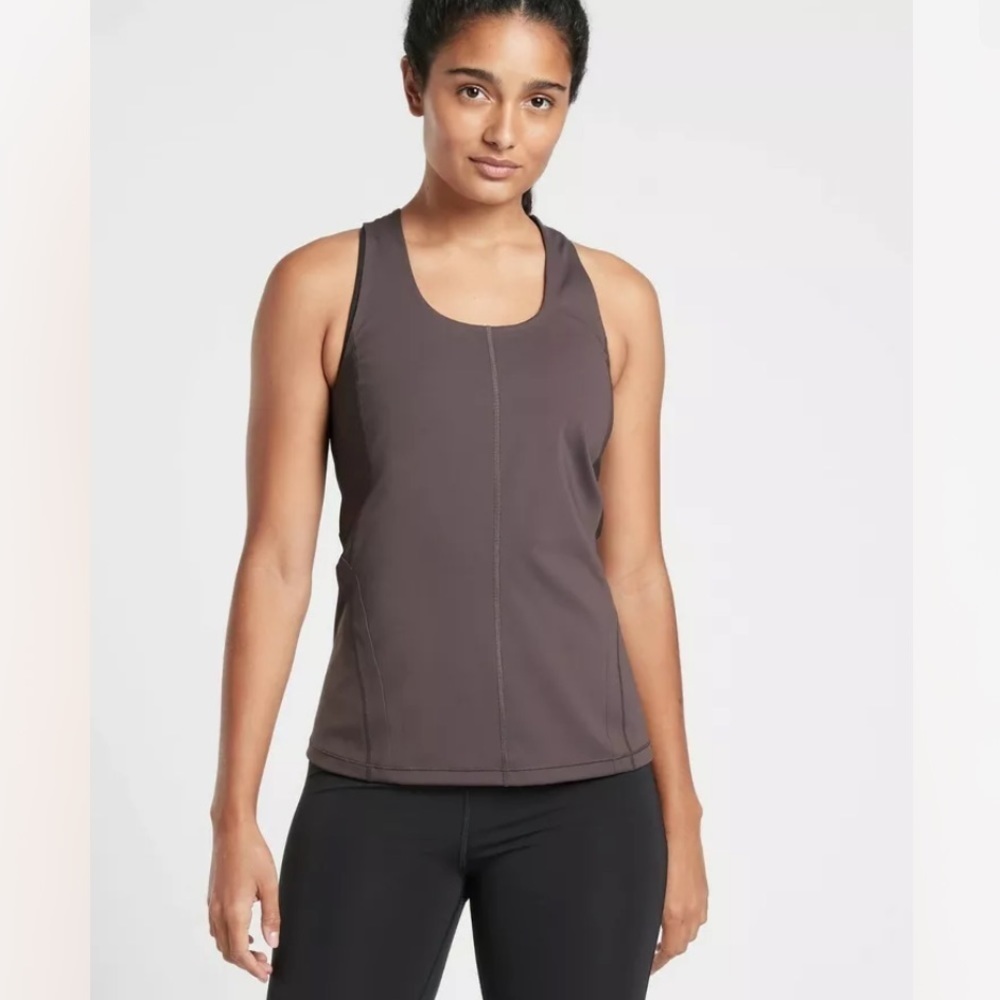 ATHLETA Intensity Tank Top EUC Shale Grey Brown Purple athleisure small